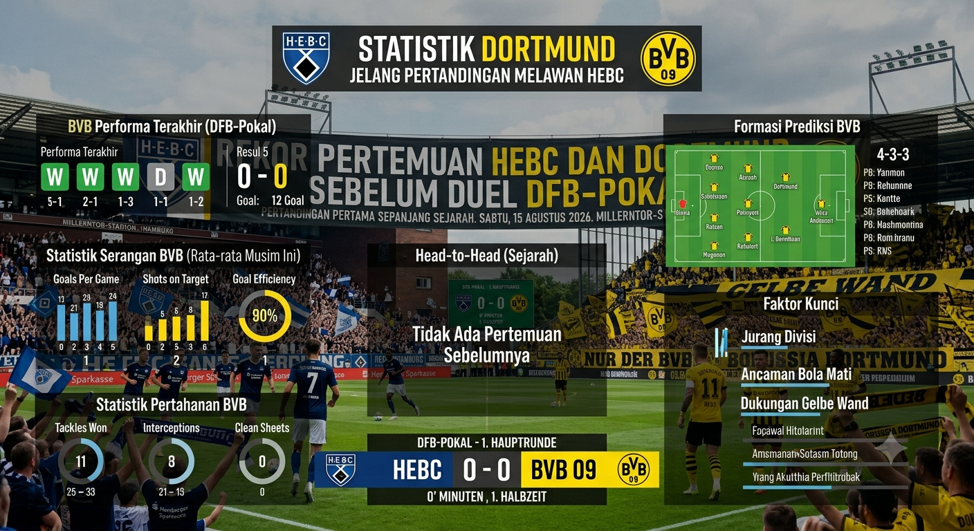 Statistik Dortmund Jelang Pertandingan Melawan HEBC