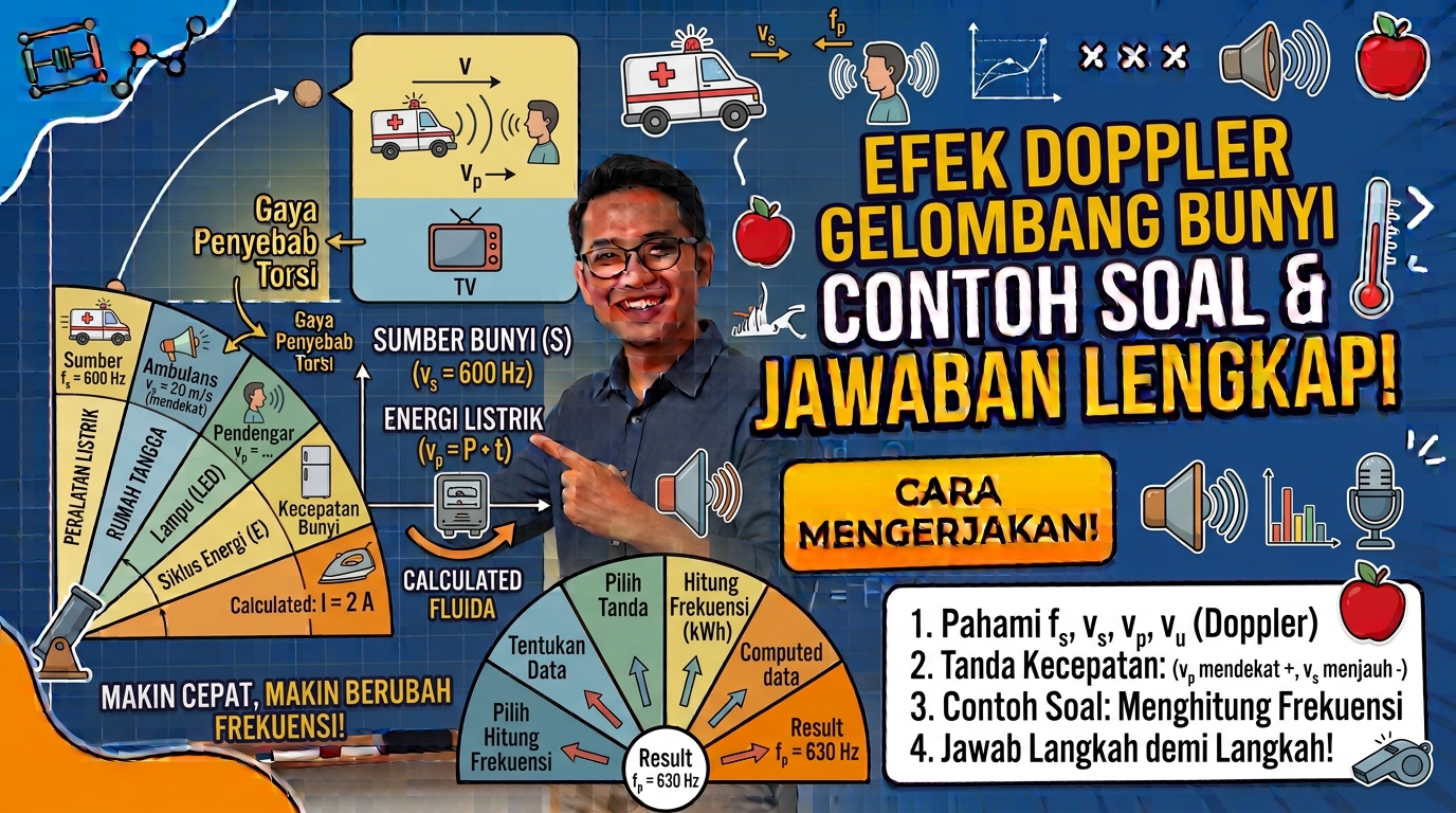 Contoh Soal Gelombang Bunyi Mencari Frekuensi Efek Doppler dan Cara Mengerjakannya