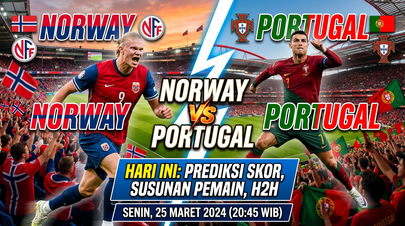 Norway vs Portugal Hari Ini: Prediksi Skor, Susunan Pemain, dan Head to Head