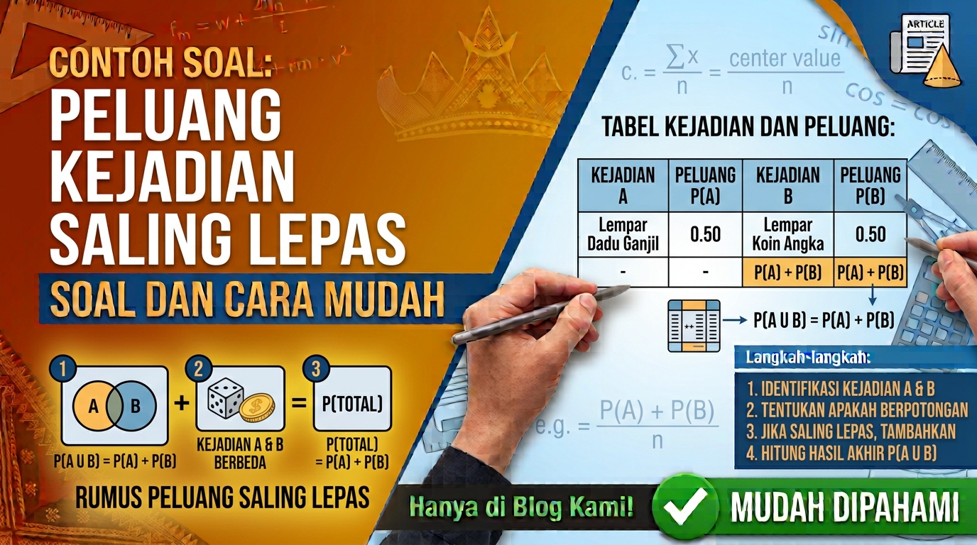 Contoh Soal Peluang Kejadian Saling Lepas dan Cara Mengerjakannya