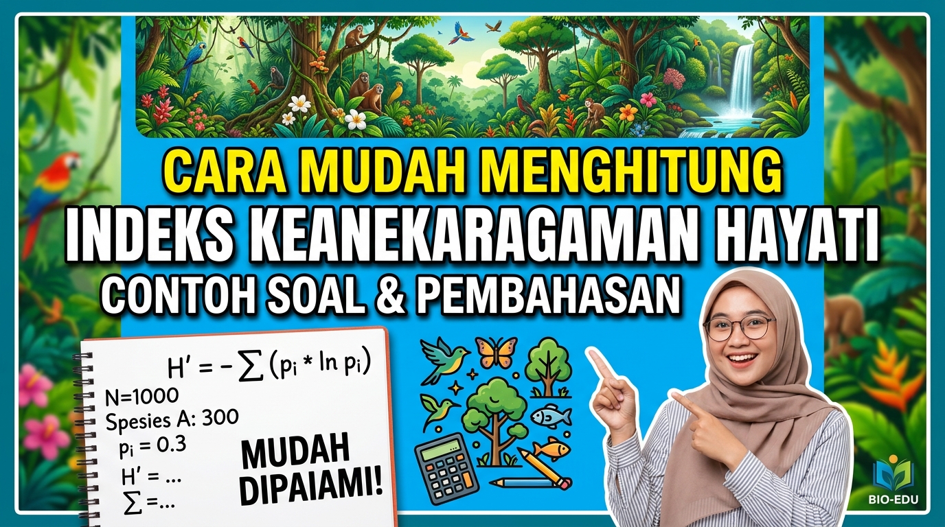 Contoh Soal Menghitung Indeks Keanekaragaman Hayati dan Cara Mengerjakannya