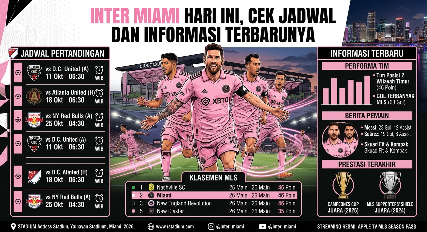 Inter Miami Hari Ini, Cek Jadwal dan Informasi Terbarunya