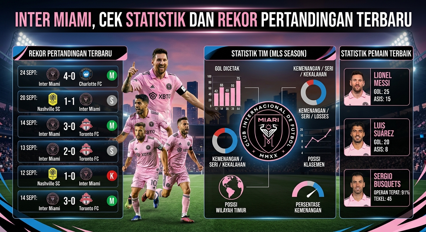 Inter Miami, Cek Statistik dan Rekor Pertandingan Terbaru