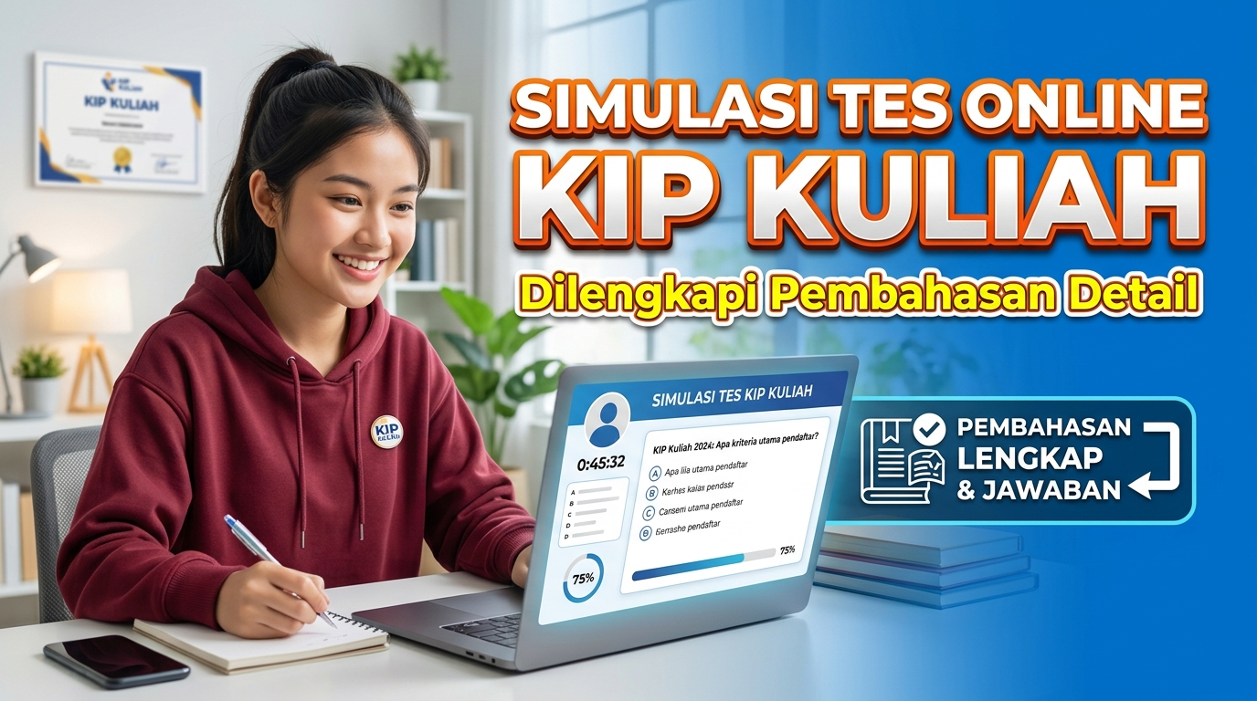 Simulasi Tes Online Seleksi KIP Kuliah Dilengkapi Pembahasan Detail