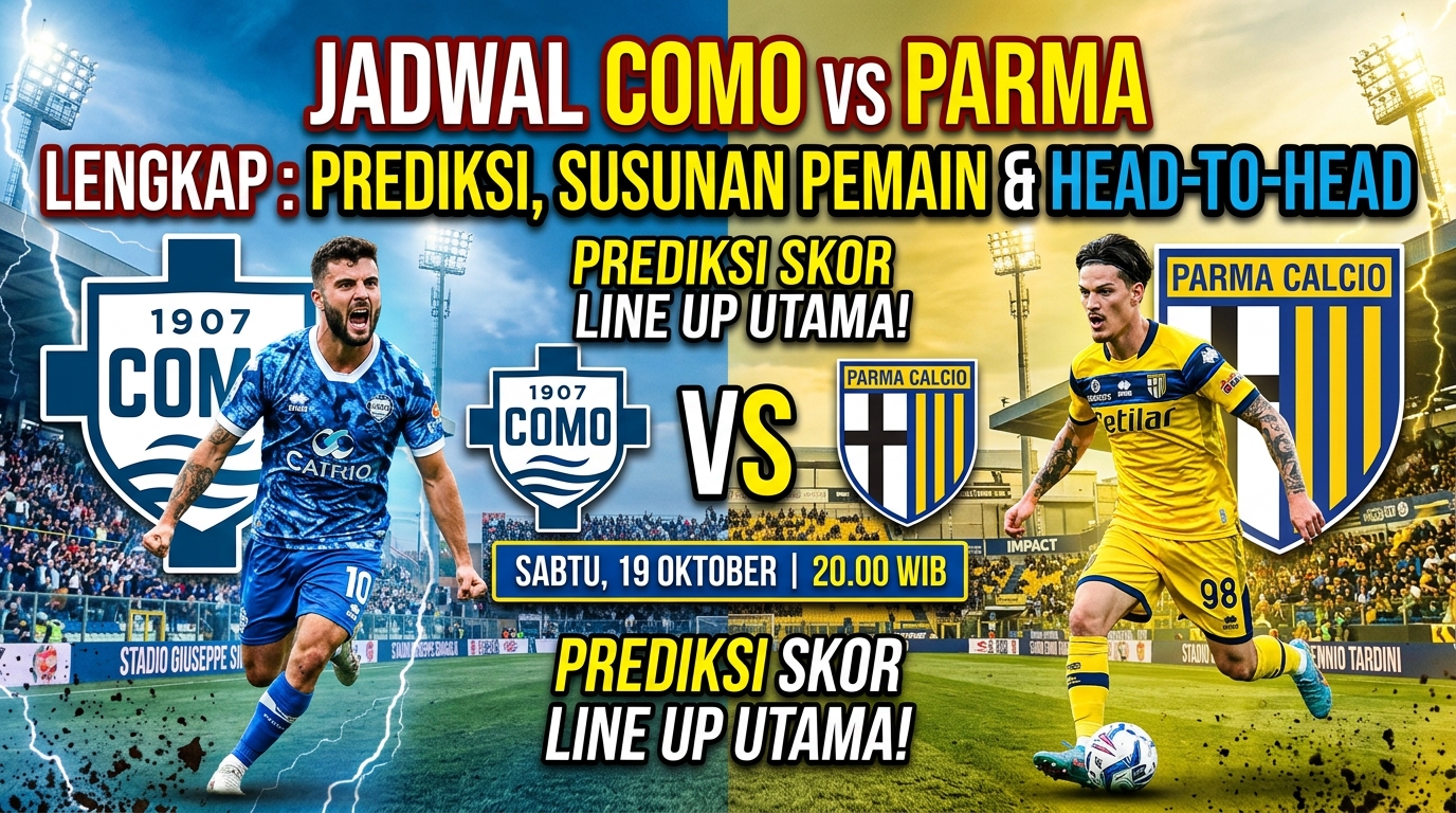 Jadwal Como vs Parma Lengkap dengan Prediksi dan Susunan Pemain
