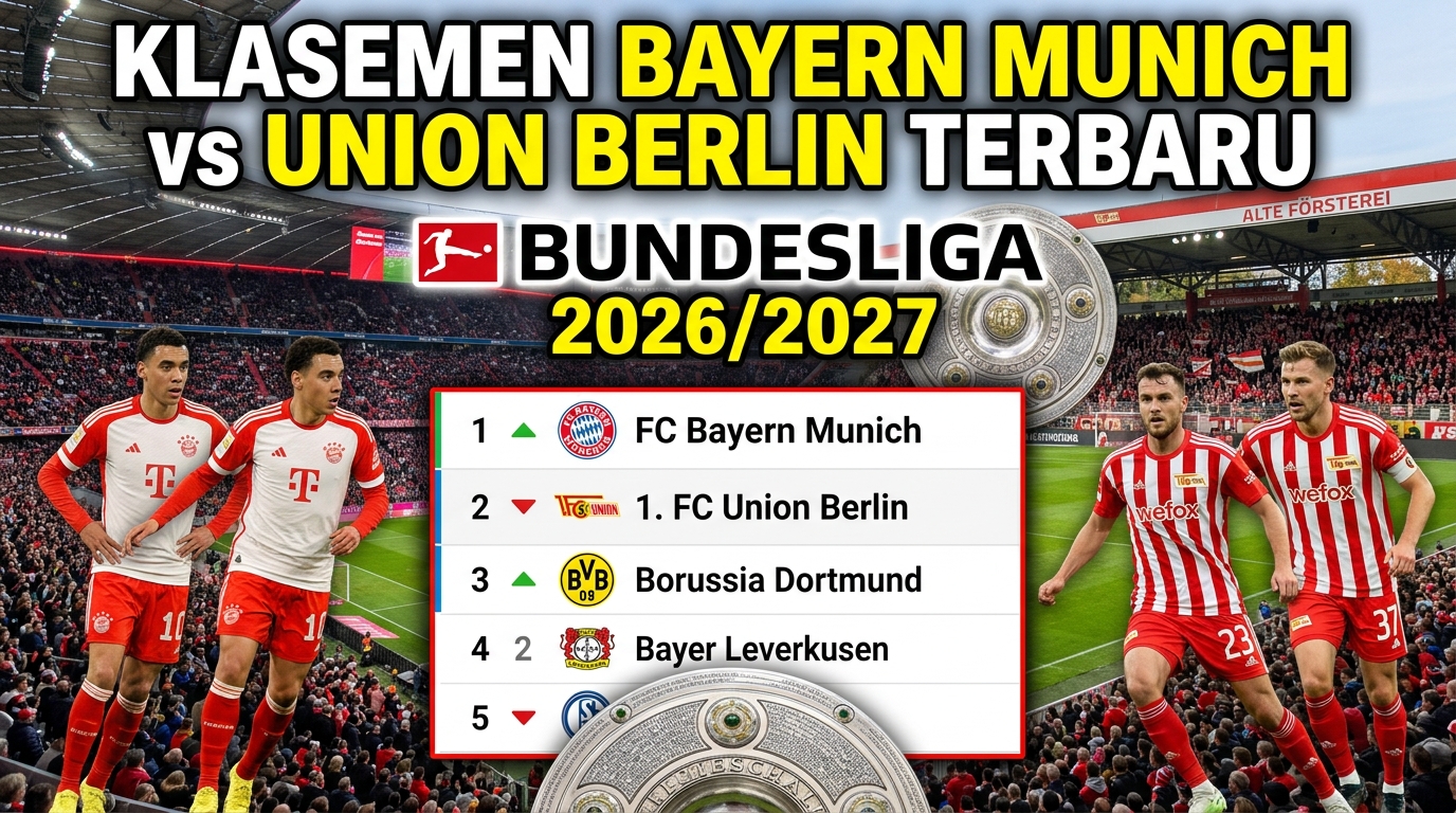 Klasemen Bayern Munich vs Union Berlin Terbaru di Bundesliga 2026/2027