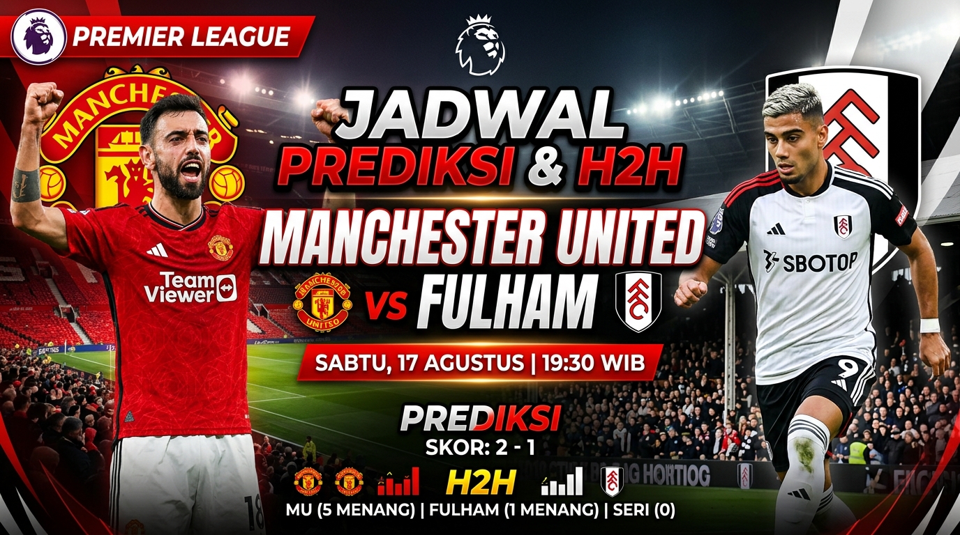 Jadwal MU vs Fulham, Lengkap dengan Prediksi dan H2H