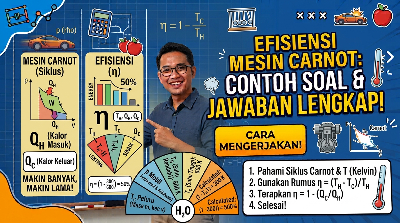 Contoh Soal Menghitung Episiensi Mesin Carnot dan Cara Mengerjakannya