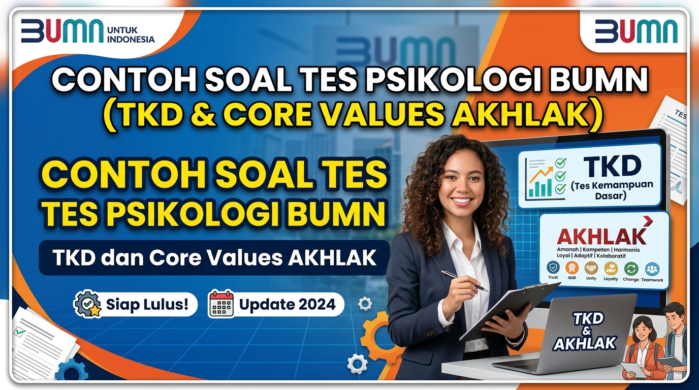 Contoh Soal Tes Psikologi BUMN (TKD dan Core Values AKHLAK)