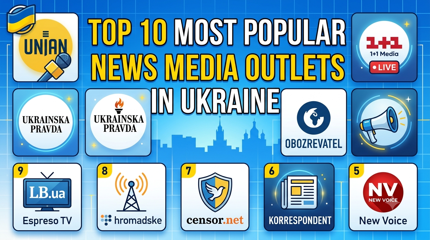 Top 10 Most Popular News Media Outlets in Ukraine