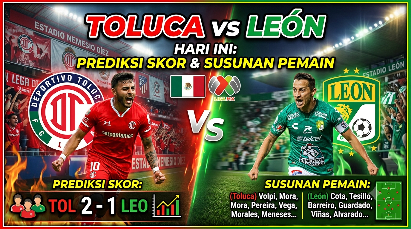Toluca vs León Hari Ini: Prediksi Skor dan Susunan Pemain