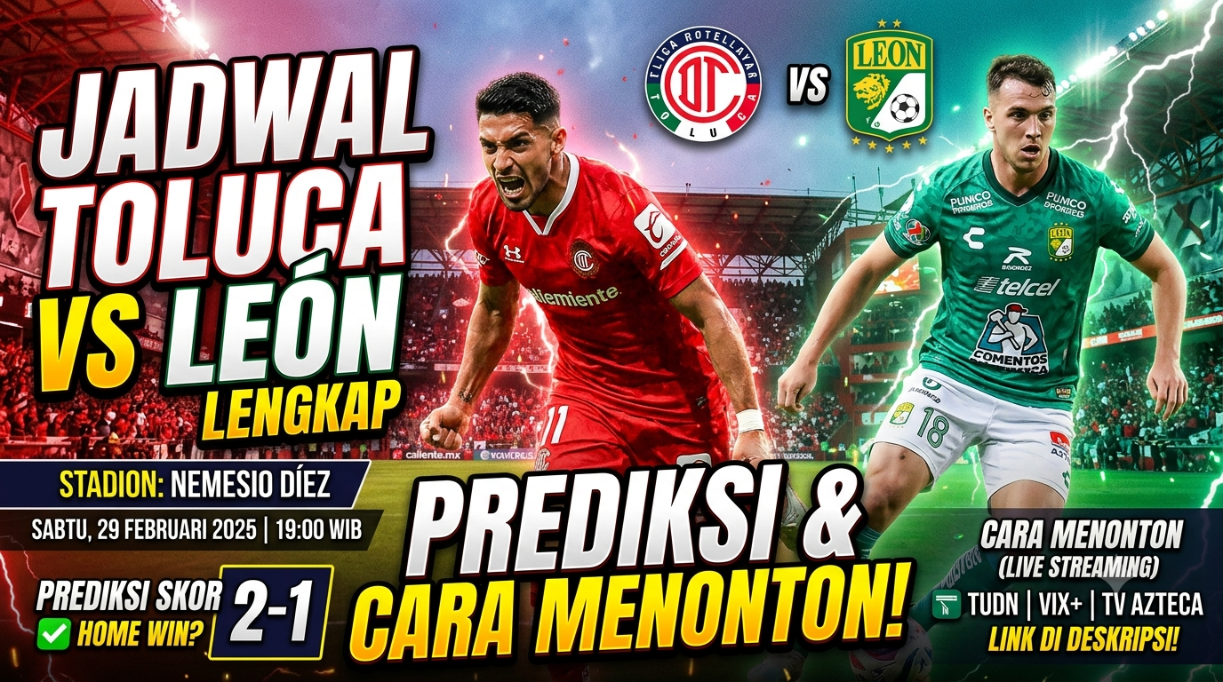 Jadwal Toluca vs León Lengkap dengan Prediksi dan Cara Menonton