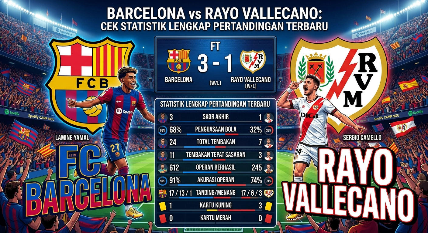 Barcelona vs Rayo, Cek Statistik Lengkap Pertandingan Terbaru