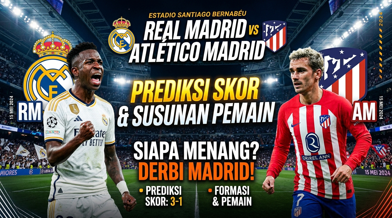 Real Madrid vs Atlético Madrid: Prediksi Skor dan Susunan Pemain