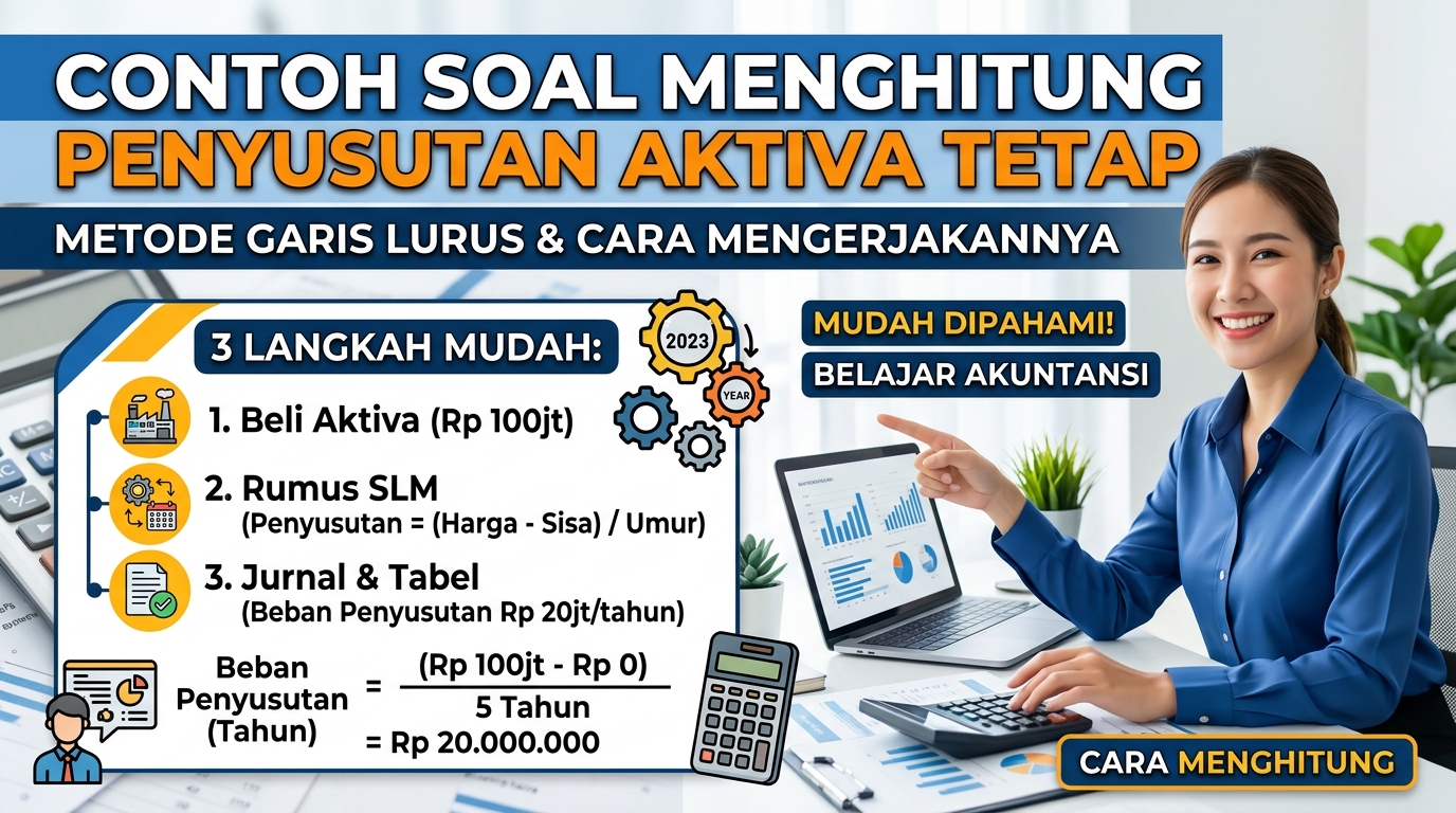 Contoh Soal Menghitung Penyusutan Aktiva Tetap Metode Garis Lurus dan Cara Mengerjakannya