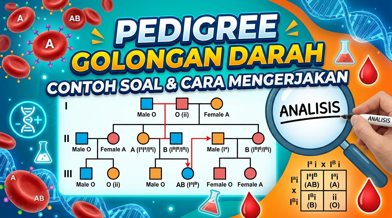 Contoh Soal Analisis Peta Silsilah Golongan Darah ABO dan Cara Mengerjakannya