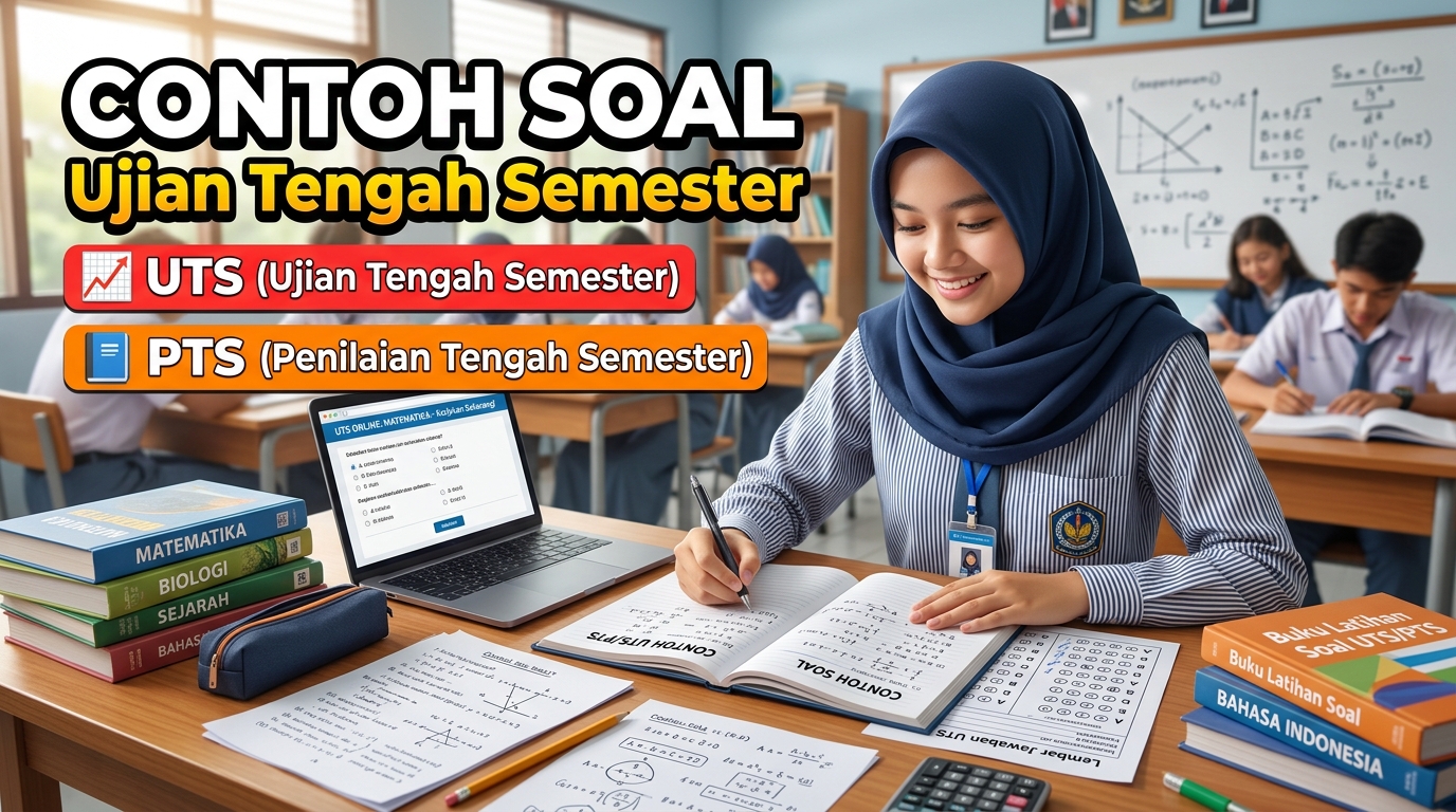 Contoh Soal Ujian Tengah Semester UTS PTS untuk SD, SMP, dan SMA