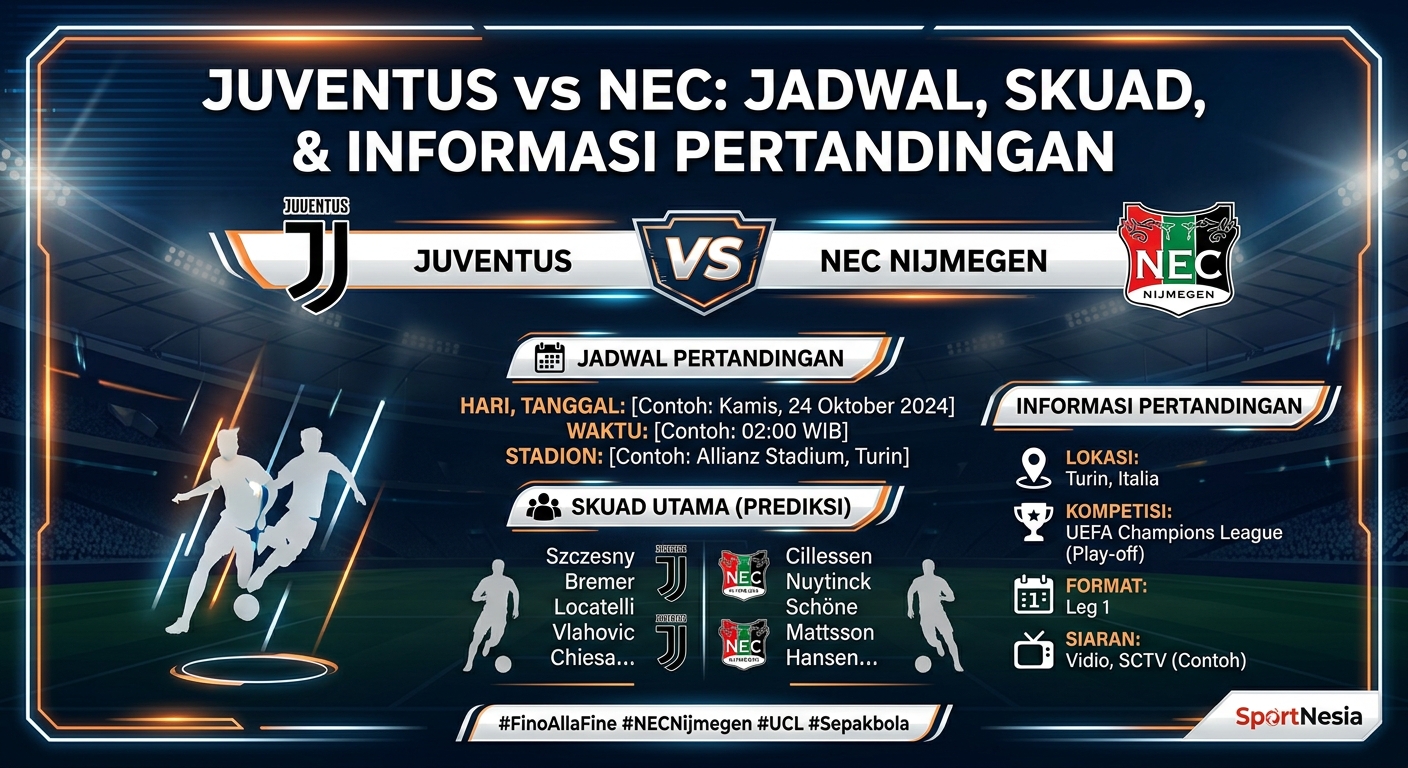Juventus vs NEC, Ini Jadwal, Skuad, dan Informasi Pertandingannya