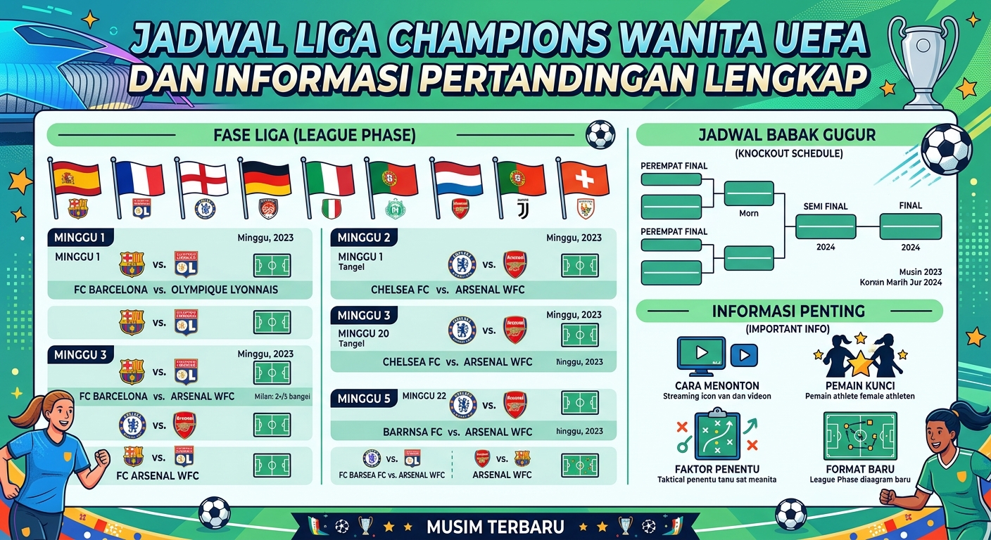 Jadwal Liga Champions Wanita UEFA dan Informasi Pertandingan Lengkap