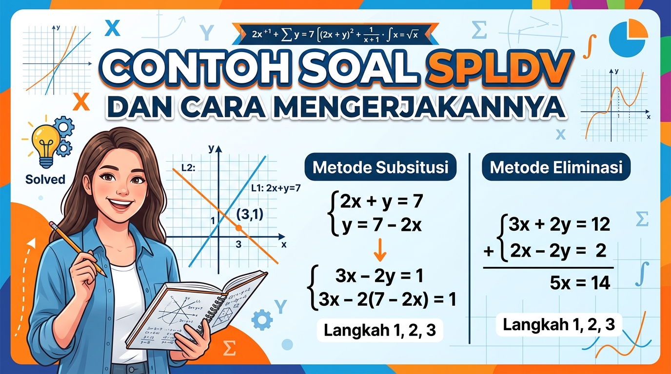 Contoh Soal Sistem Persamaan Linear Dua Variabel (SPLDV) dan Cara Mengerjakannya