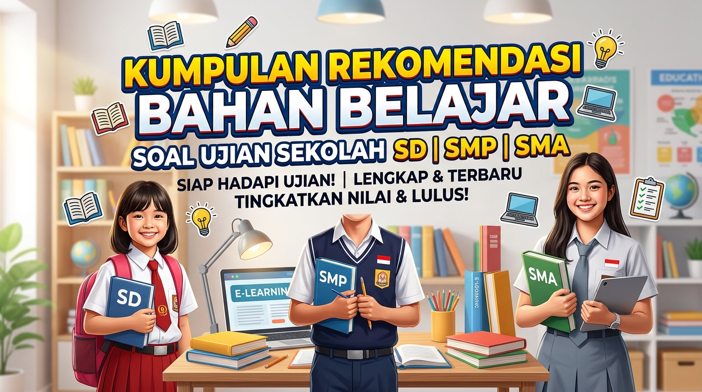 Kumpulan Rekomendasi Bahan Belajar Soal Ujian Sekolah SD SMP SMA