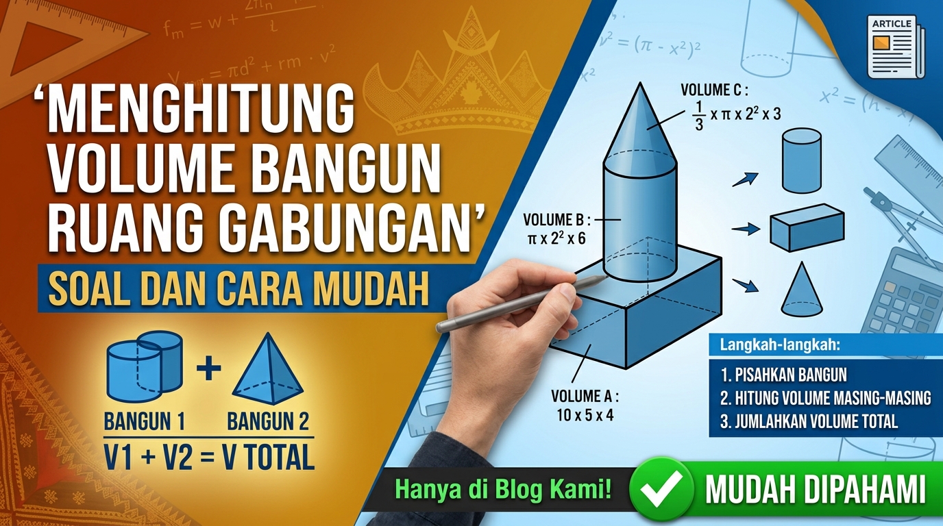 Contoh Soal Menghitung Volume Bangun Ruang Gabungan dan Cara Mengerjakannya