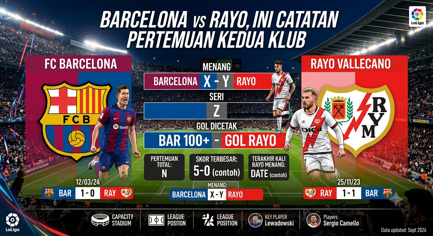 Barcelona vs Rayo, Ini Catatan Pertemuan Kedua Klub
