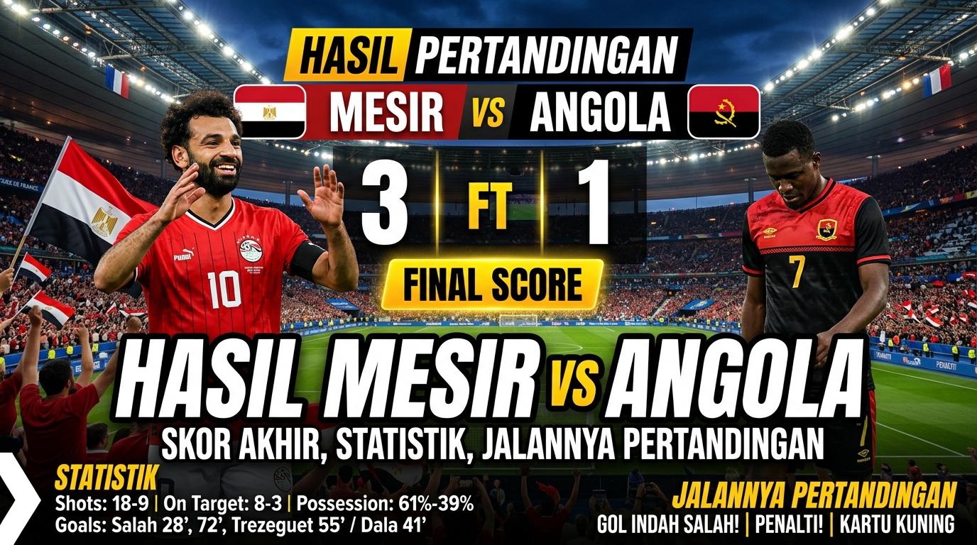 Hasil Mesir vs Angola: Skor Akhir, Statistik, dan Jalannya Pertandingan