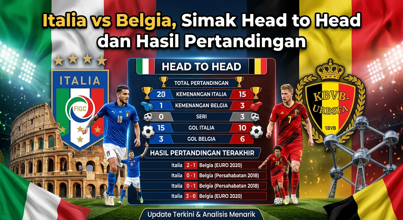 Italia vs Belgia, Simak Head to Head dan Hasil Pertandingan
