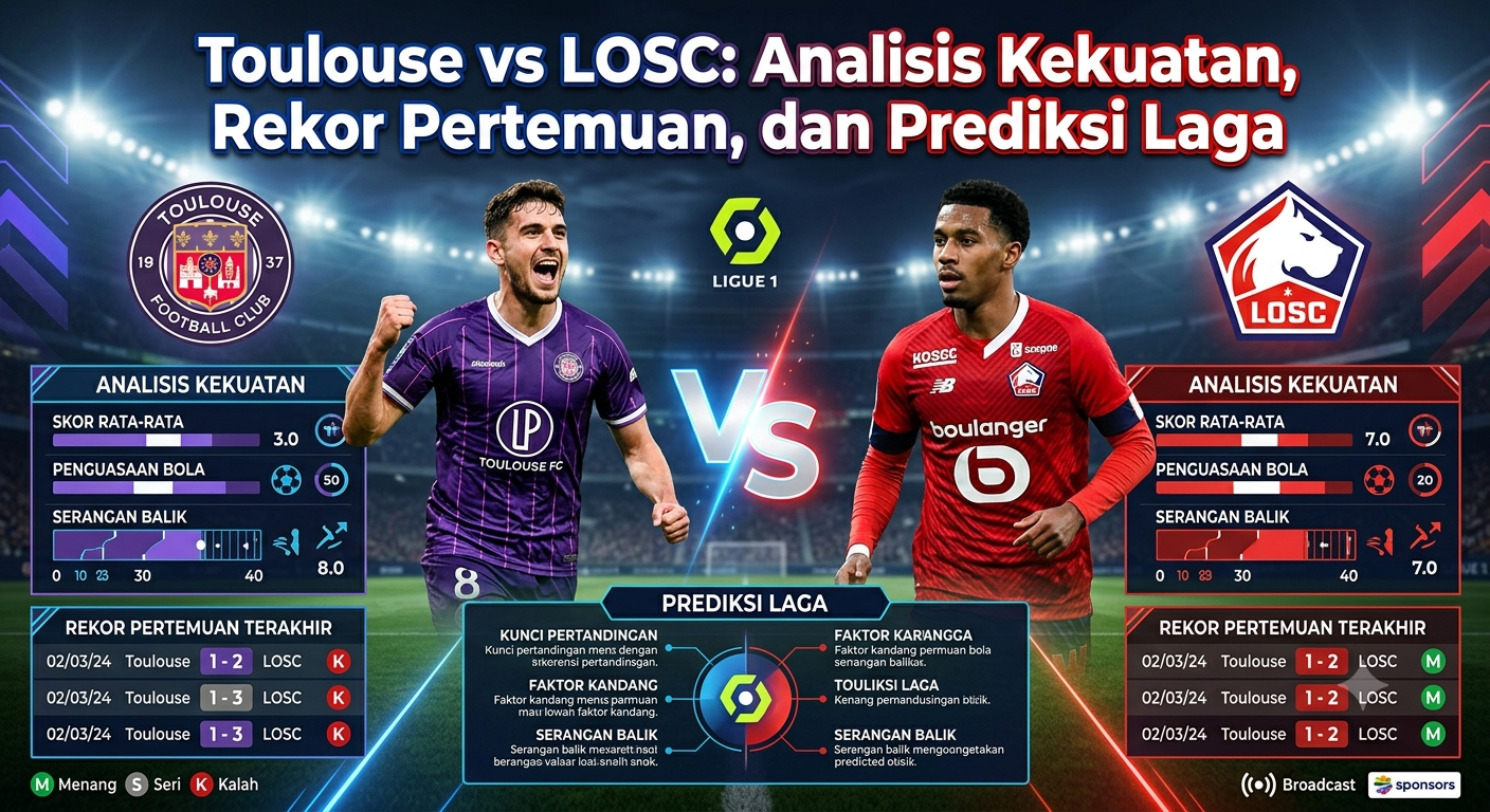 Toulouse vs LOSC: Analisis Kekuatan, Rekor Pertemuan, dan Prediksi Laga
