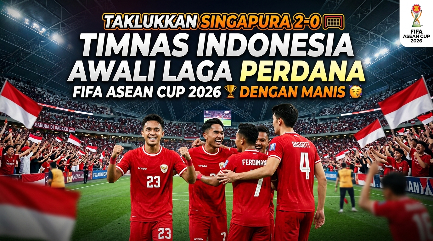 Taklukkan Singapura 2-0, Timnas Indonesia Awali Laga Perdana FIFA ASEAN Cup 2026 dengan Manis
