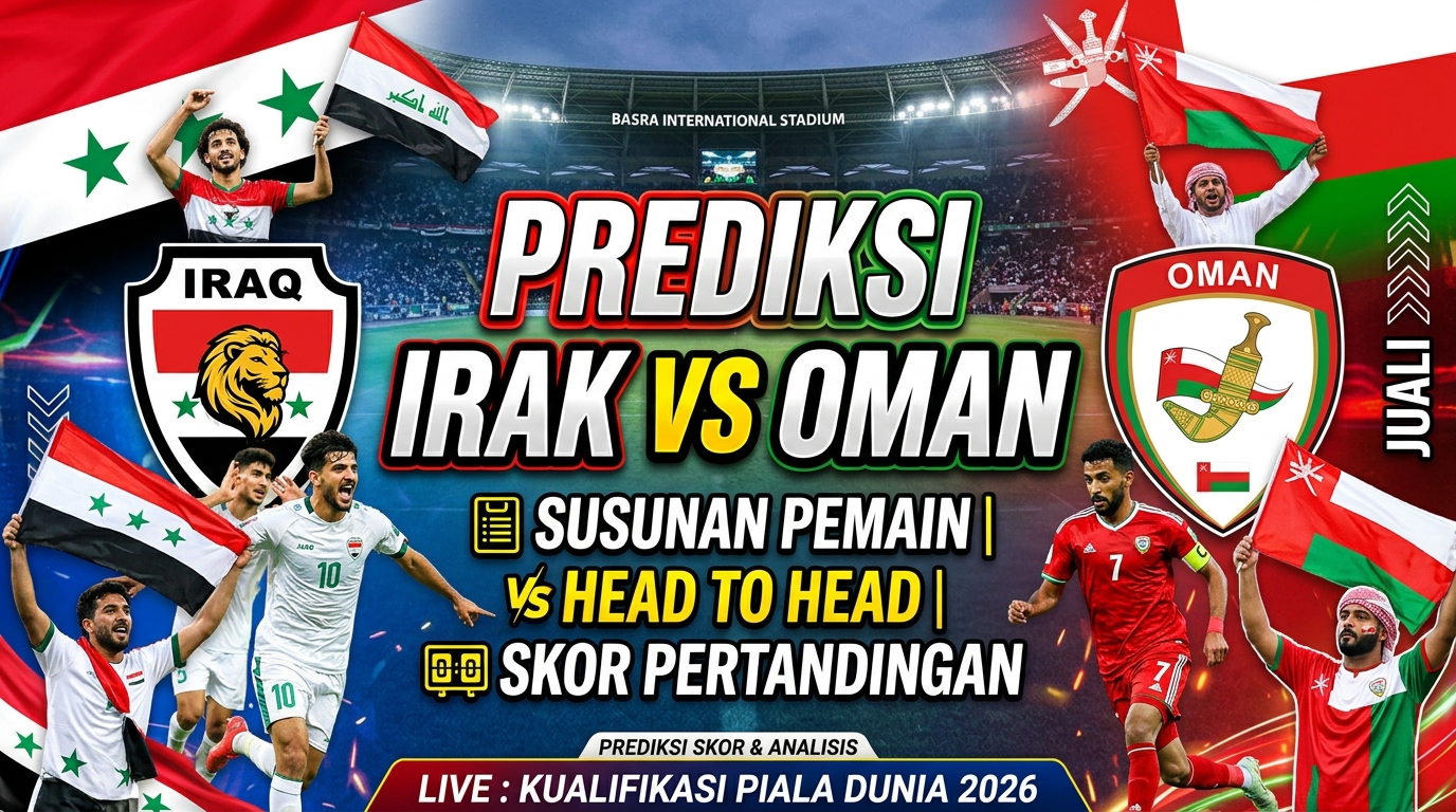 Prediksi Irak vs Oman: Susunan Pemain, Head to Head, dan Skor Pertandingan