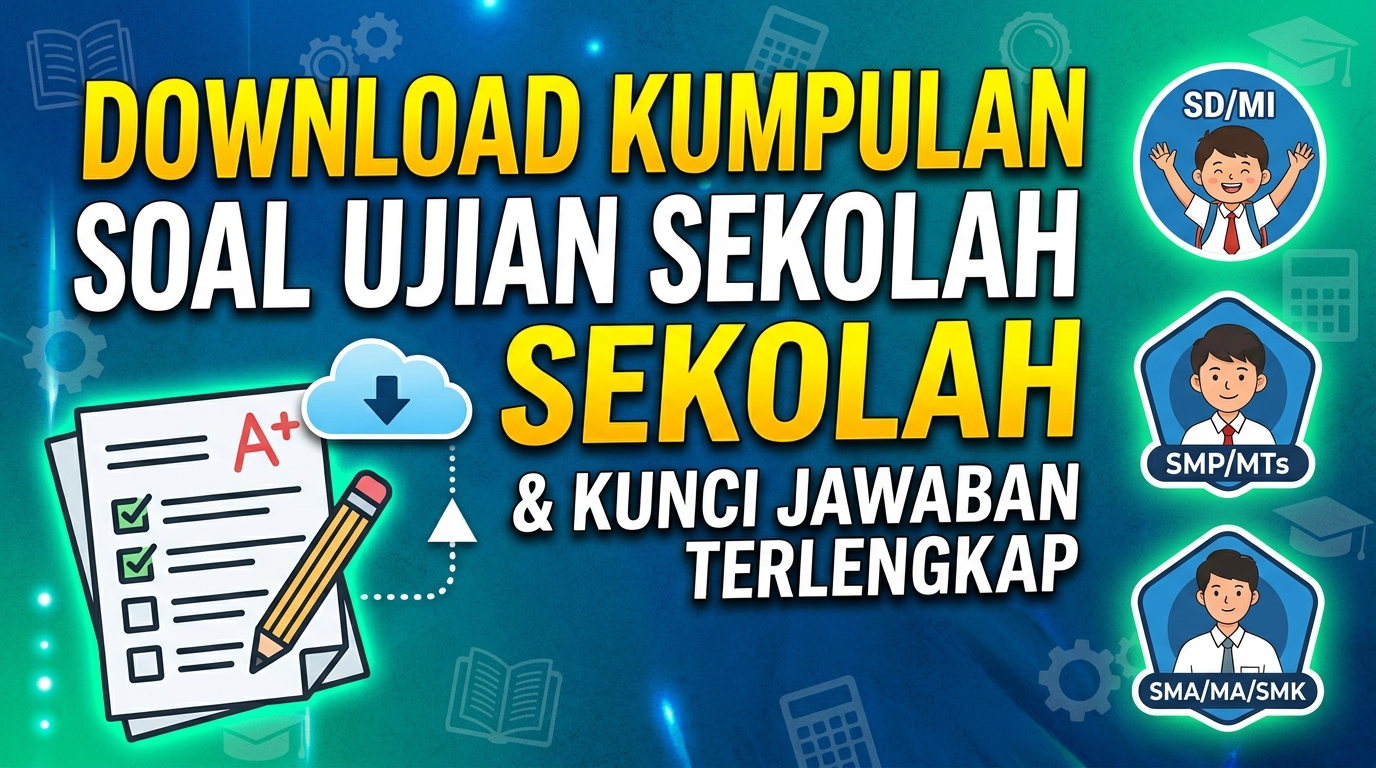 Download Kumpulan Soal Ujian Sekolah dan Kunci Jawaban Terlengkap (SD, SMP, SMA)
