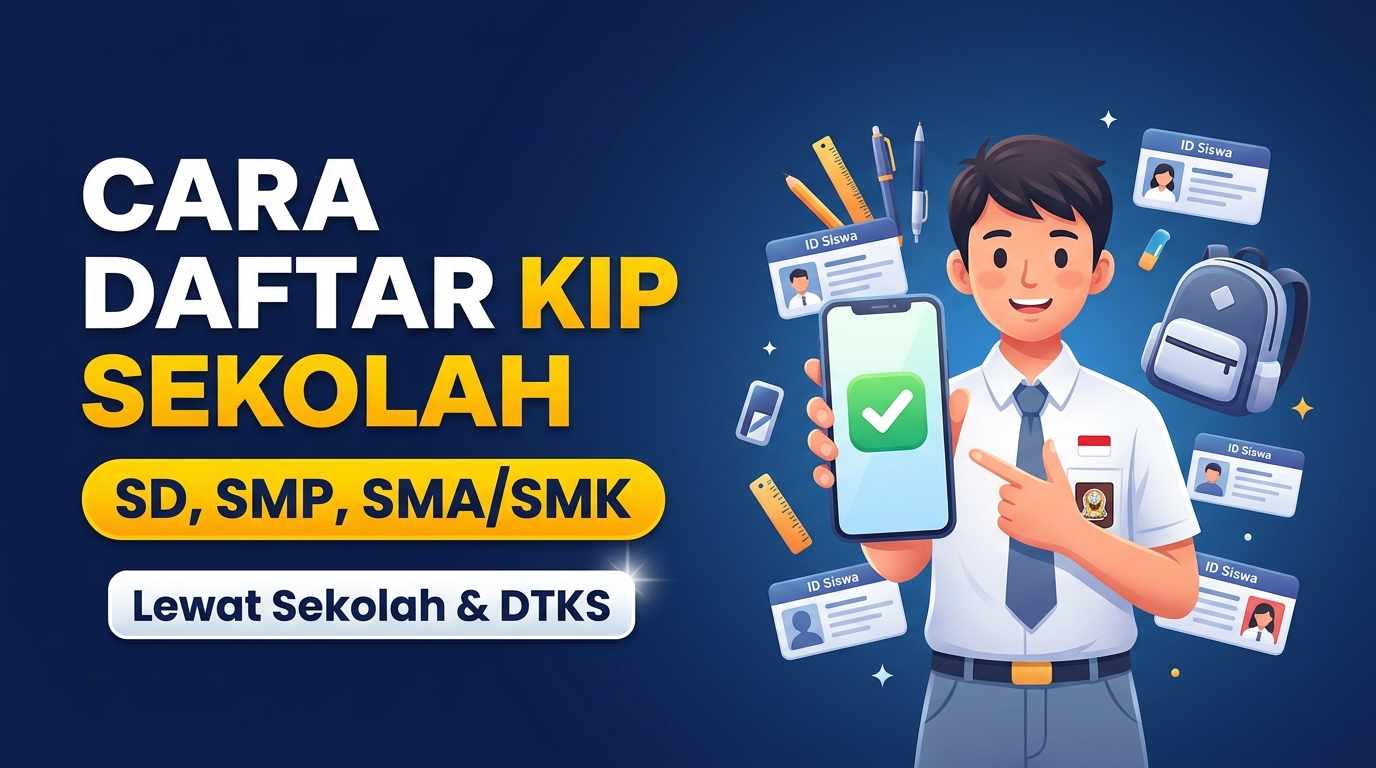 Cara Daftar KIP Sekolah SD, SMP, SMA/SMK Lewat Sekolah dan DTKS