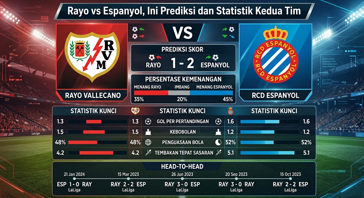 Rayo vs Espanyol, Ini Prediksi dan Statistik Kedua Tim