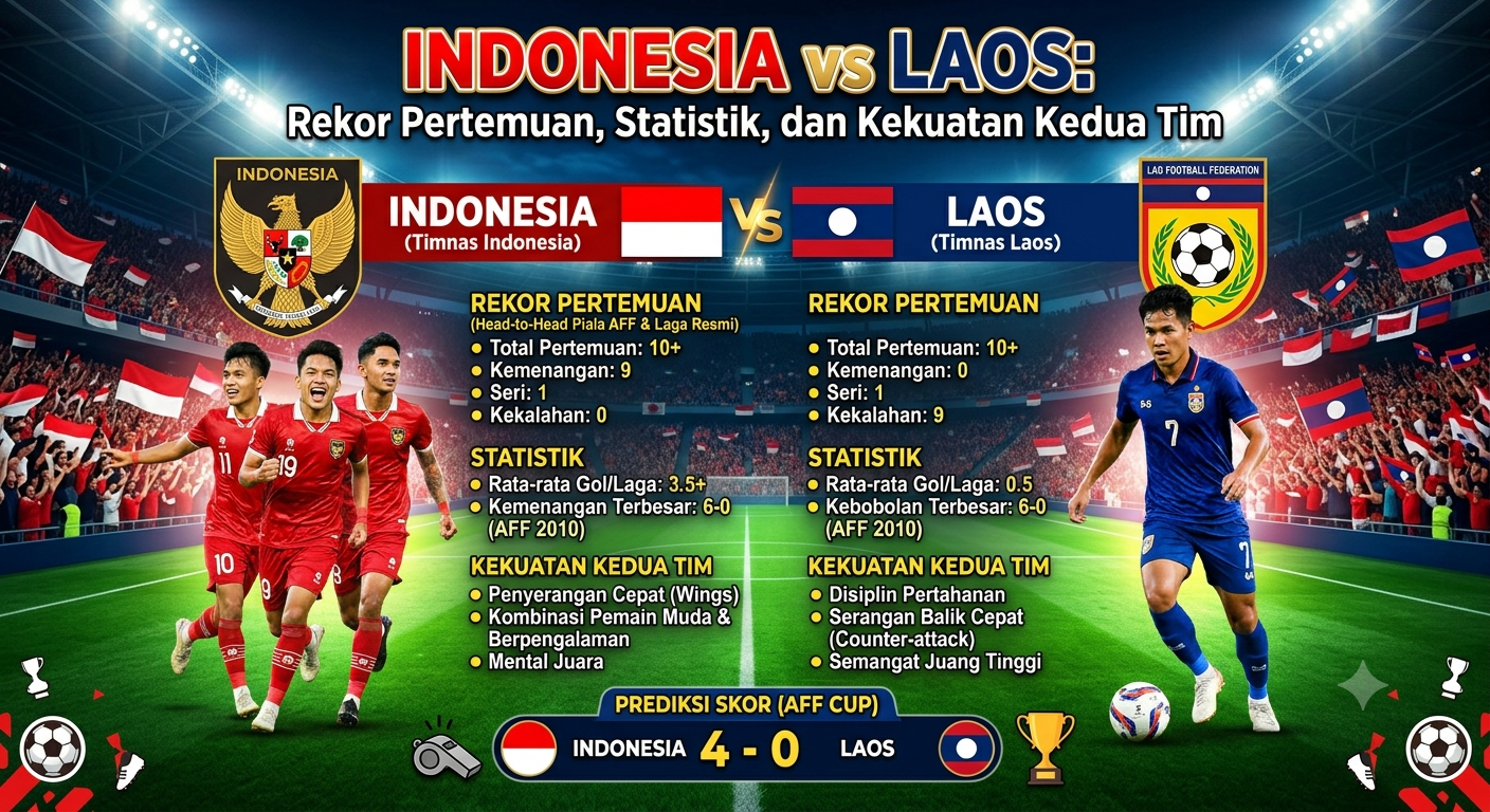 Indonesia vs Laos: Rekor Pertemuan, Statistik, dan Kekuatan Kedua Tim