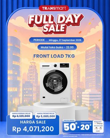 Berburu Promo Transmart Full Day Sale: Mesin Cuci Front Load 7KG Hanya Rp 4 Jutaan!