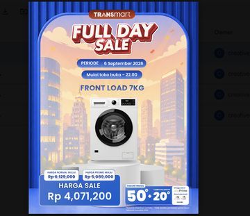 Borong Elektronik Murah! Cek Diskon Menggoda Mesin Cuci Front Load di Transmart Full Day Sale