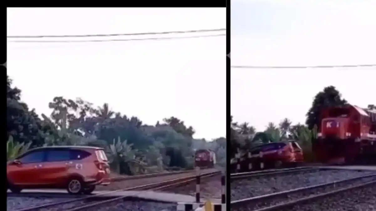 Detik-Detik Mencekam: Viral Video Pengendara Nyaris Tertabrak Kereta Api di Semarang, KAI Beri Penjelasan Resmi
