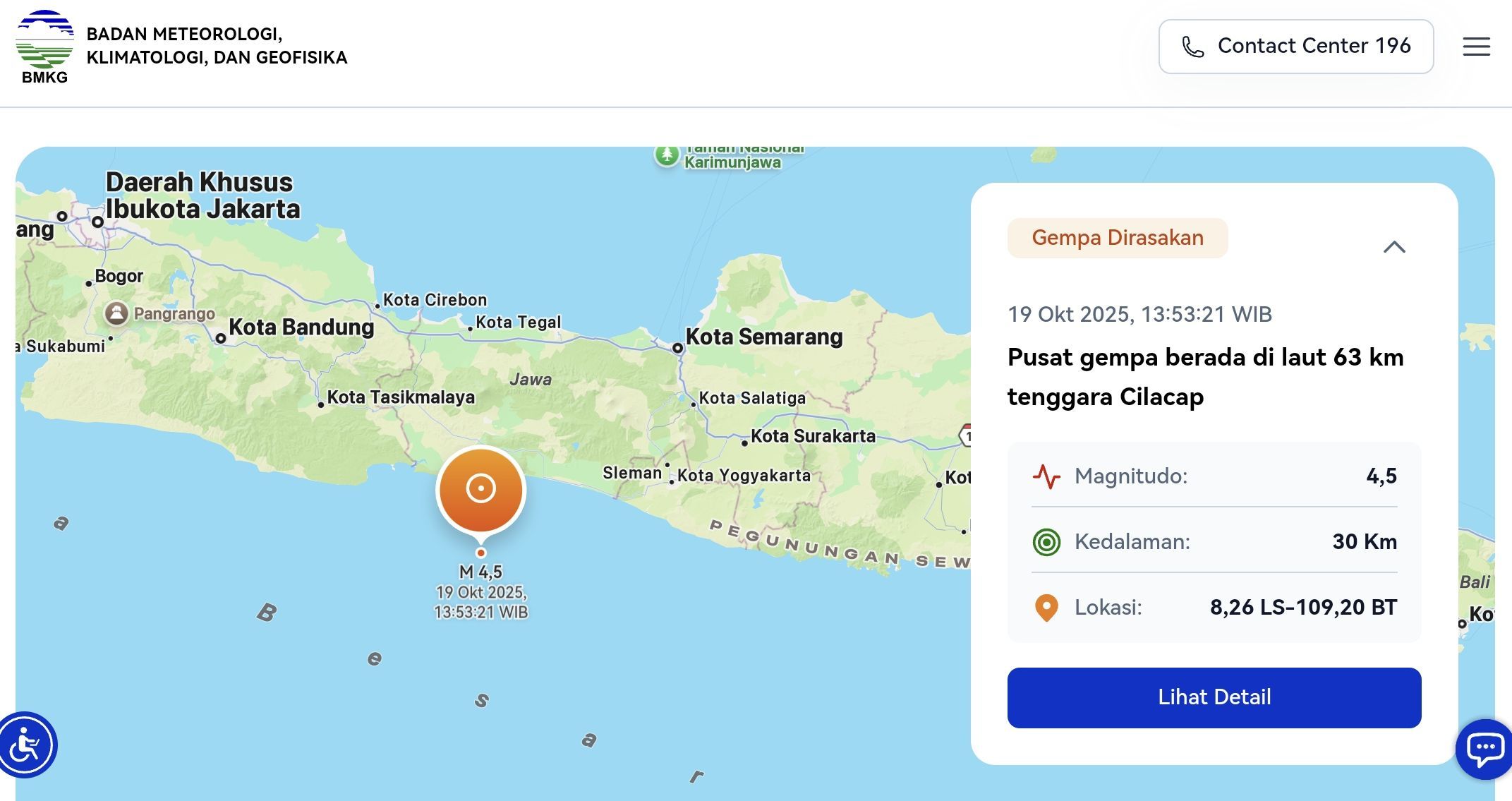 Gempa M5,4 Guncang Laut Selatan Cilacap: Warga Panik, Rumah di Ciamis Dilaporkan Rusak