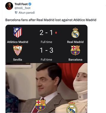 Meme Real Madrid Merana Barcelona Gembira: Reaksi Fans Setelah Kekalahan 1-2