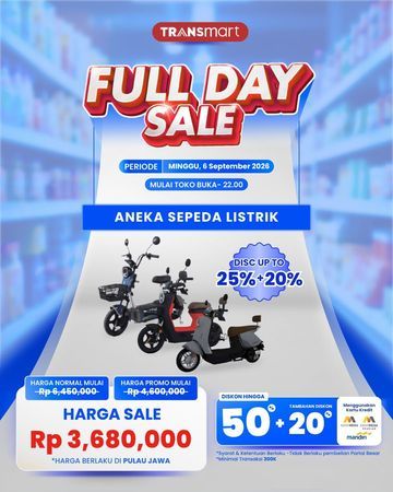 Promo Heboh Transmart Full Day Sale: Beli Sepeda Listrik Dapat Diskon Jumbo!