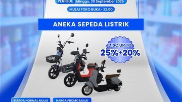 Promo Heboh Transmart Full Day Sale: Sepeda Listrik Kini Hanya Rp 3 Jutaan!
