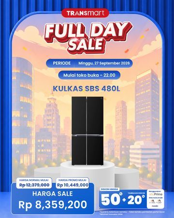Siapkan Dompet! Ada Diskon Gede Kulkas Side by Side Polytron di Transmart Full Day Sale