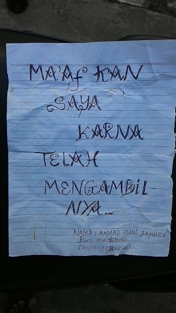 Unik! Maling di Semarang Kembalikan Motor Curian Lewat Surat Cinta: Alasan Mabuk dan Takut Dikeroyok Massa
