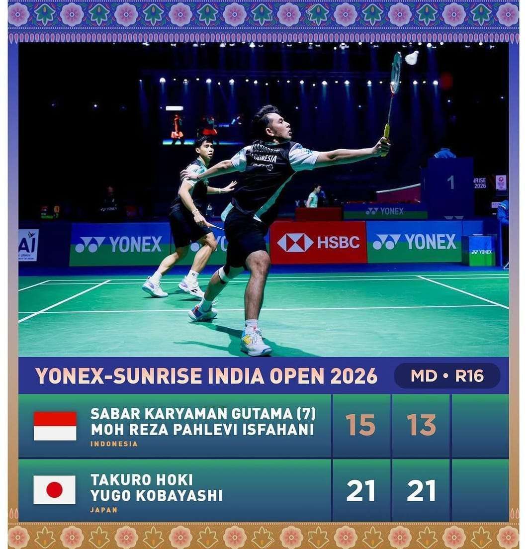 Hasil Hylo Open 2026: Perjuangan Sabar-Reza Berakhir di Babak 16 Besar