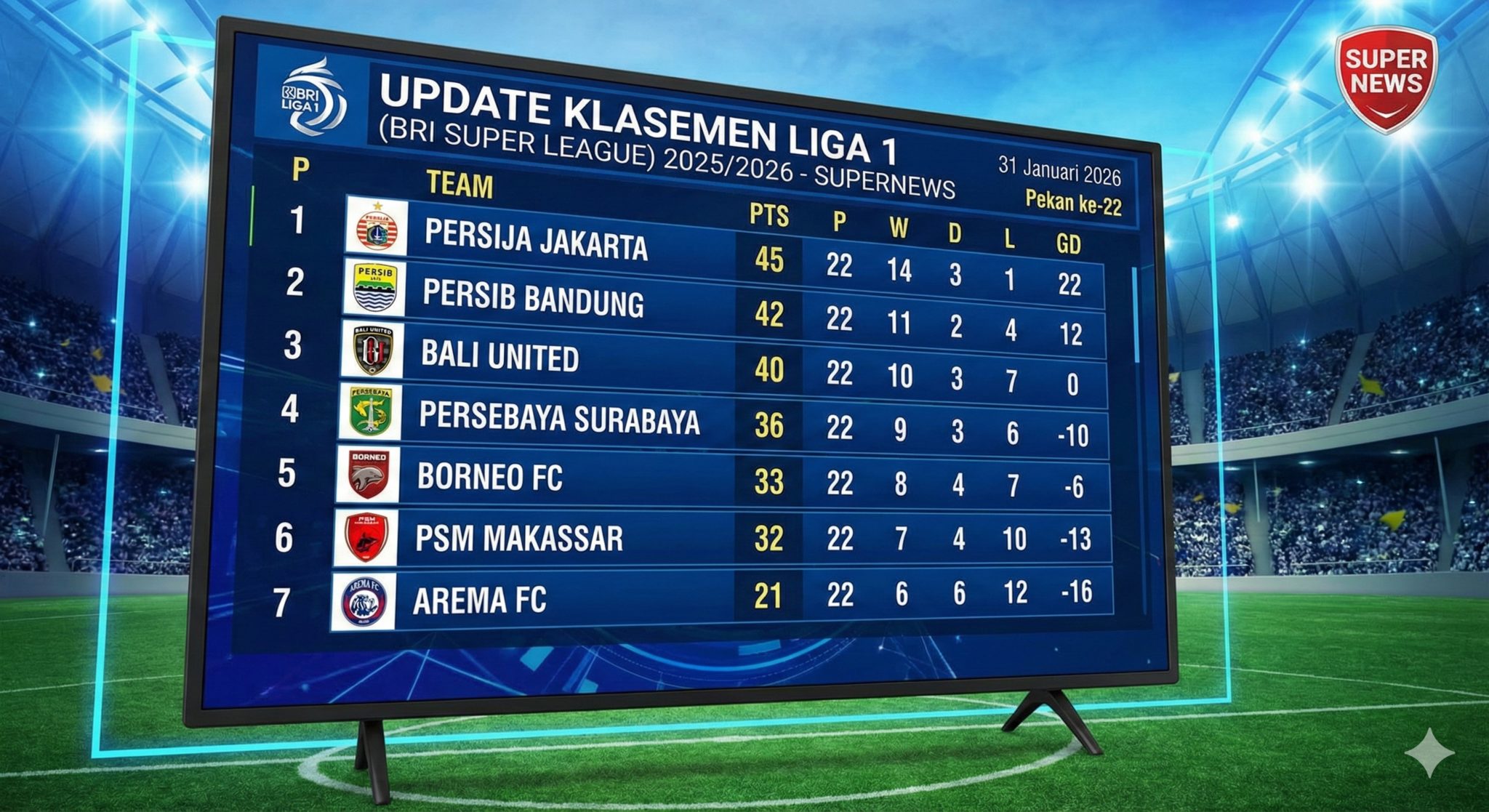 Persija Memimpin Papan Atas, Persib Terlempar Akibat Jadwal Padat: Intip Update Klasemen Sementara BRI Liga 1!