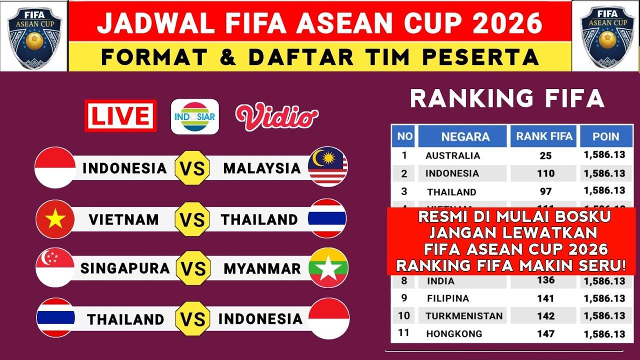 Puncak Kemeriahan FIFA ASEAN Cup 2026: Indonesia vs Thailand Siap Diguncang Penampilan Anggun dan Judika